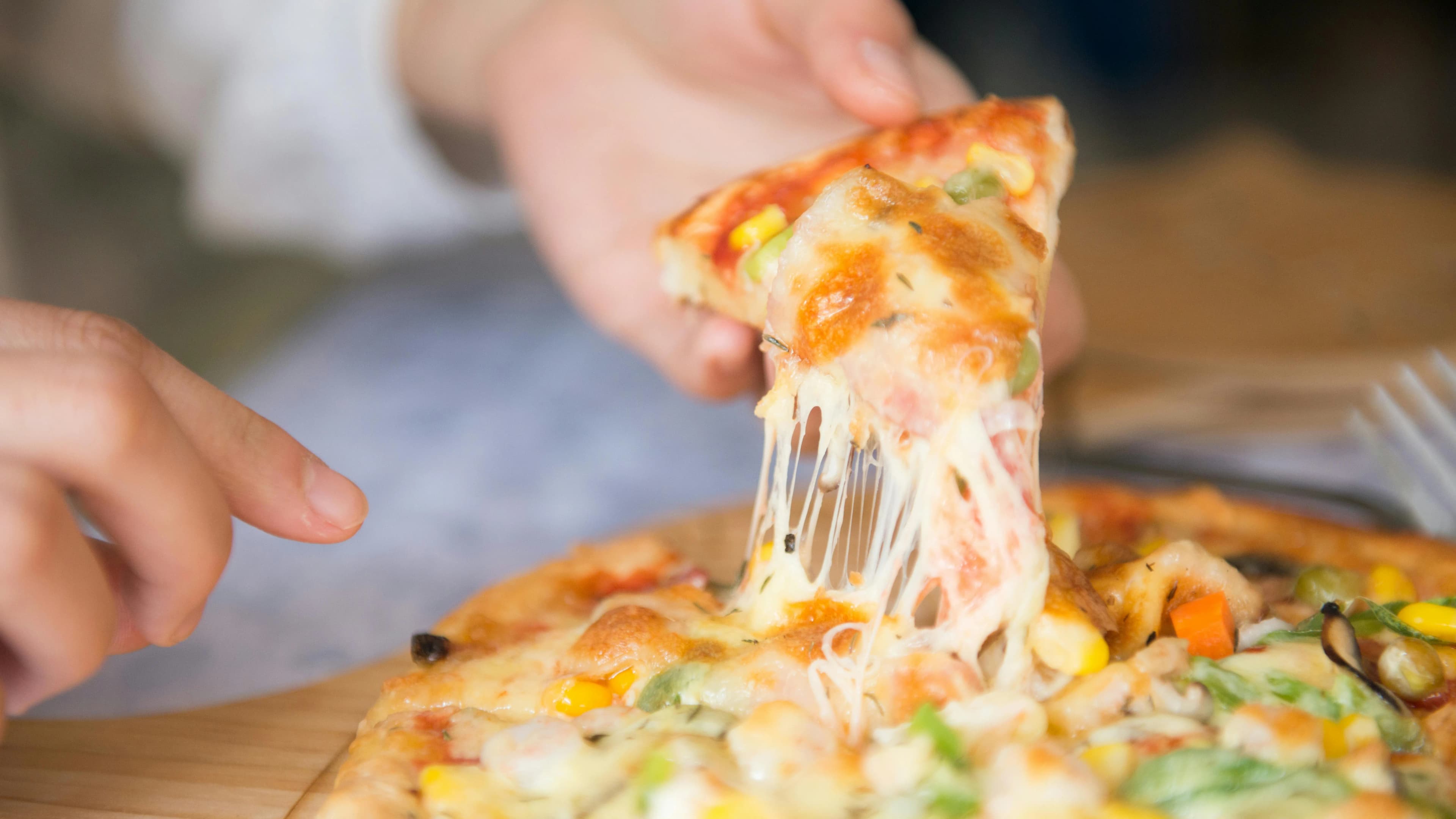 A freshly baked savoury pizza from the Sugar & Spice kitchen